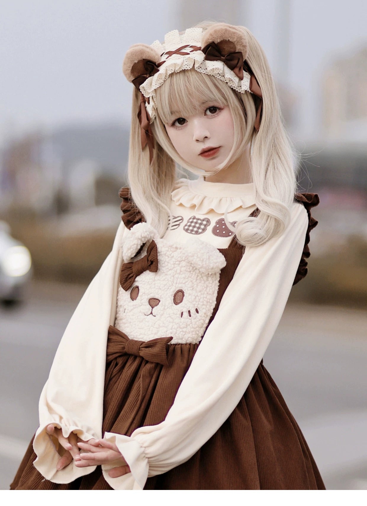 Besozealous - Handmade Lolita KC Animal Ear Coffee Hairband