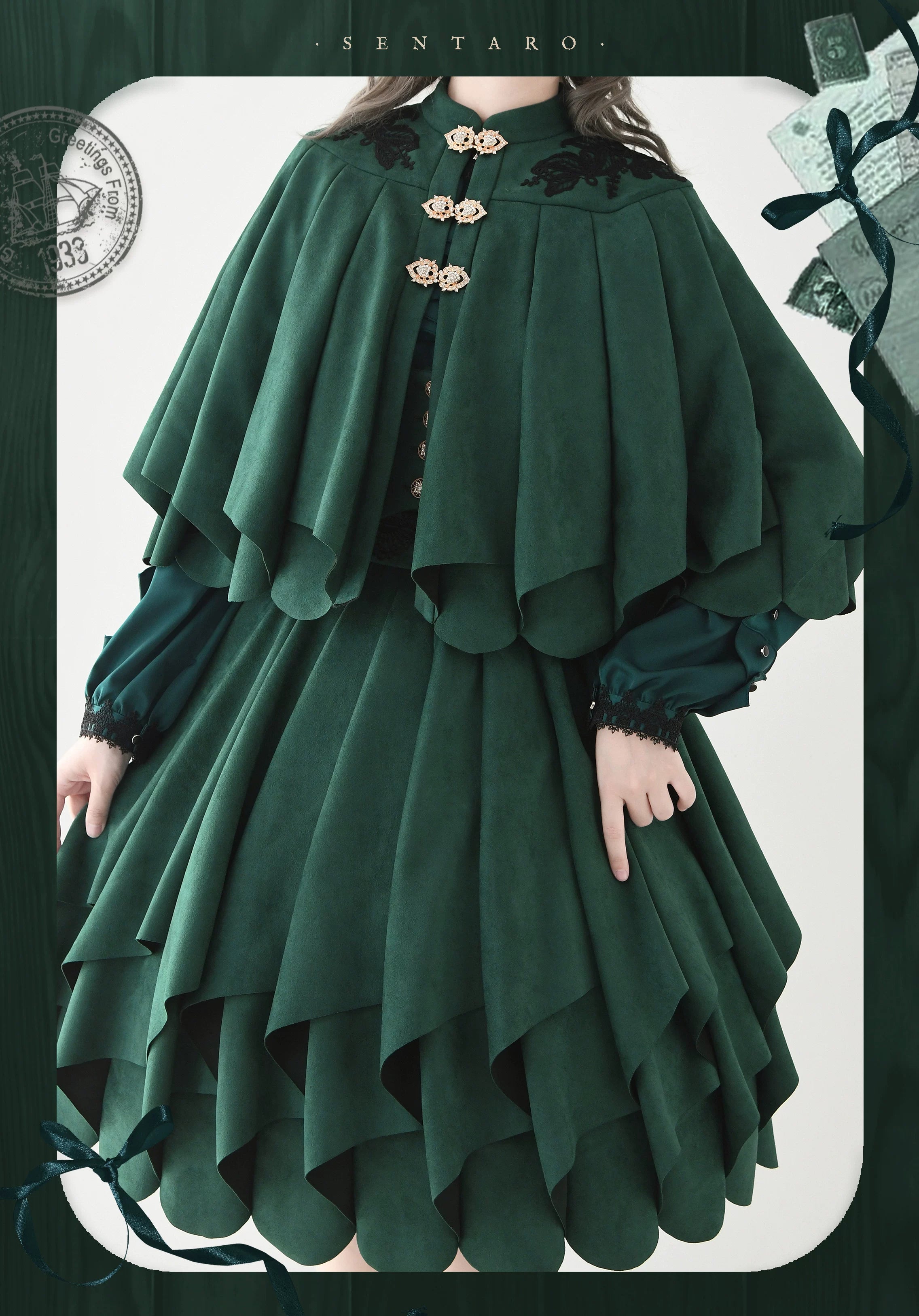 Molten Snowtop - Classic Lolita SK, Cape With Detachable Collar