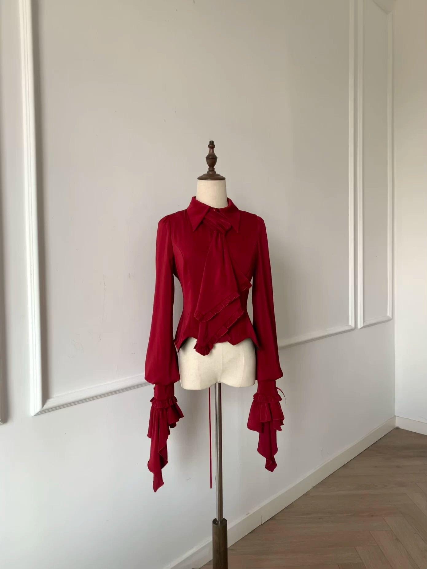 Moon Knight - Ouji Lolita Lantern Sleeve Blouse, Detachable Cuffs (2XL L M S XL) 45149:836899