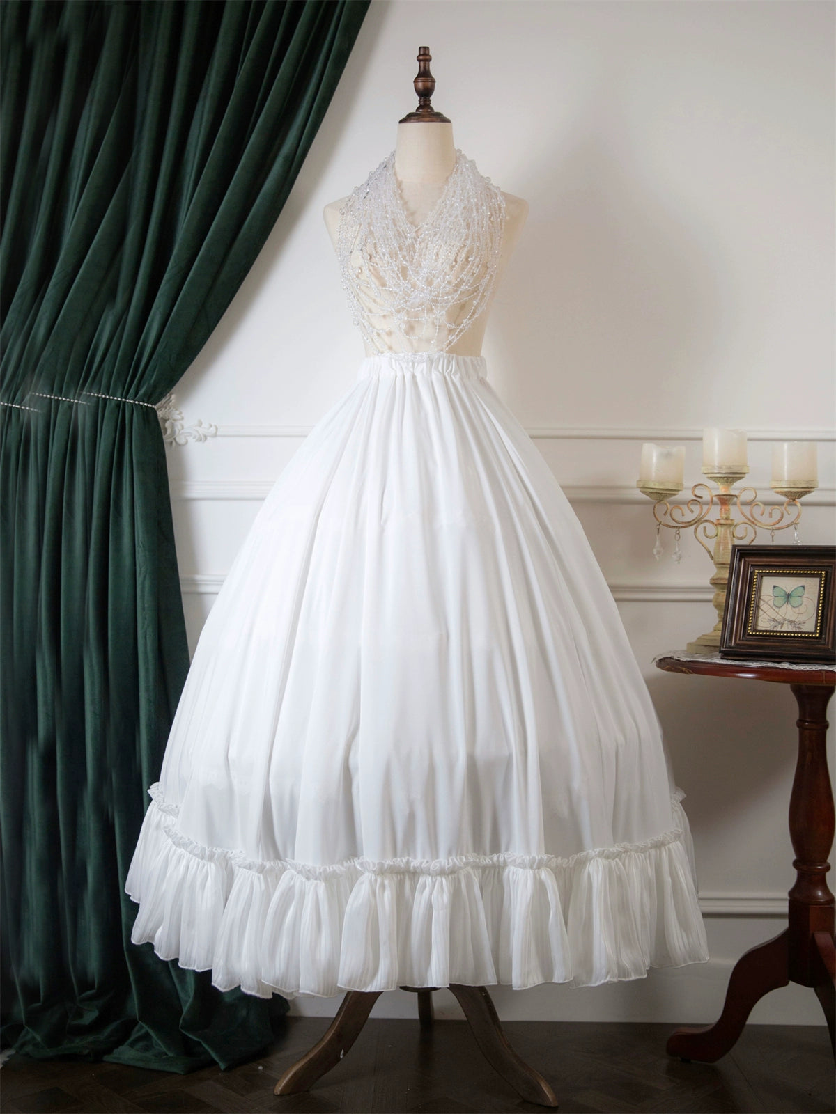 Muppet Mind Ben - Daily Lolita Extended Underskirt Black White and Red Lolita Skirt White - in stock