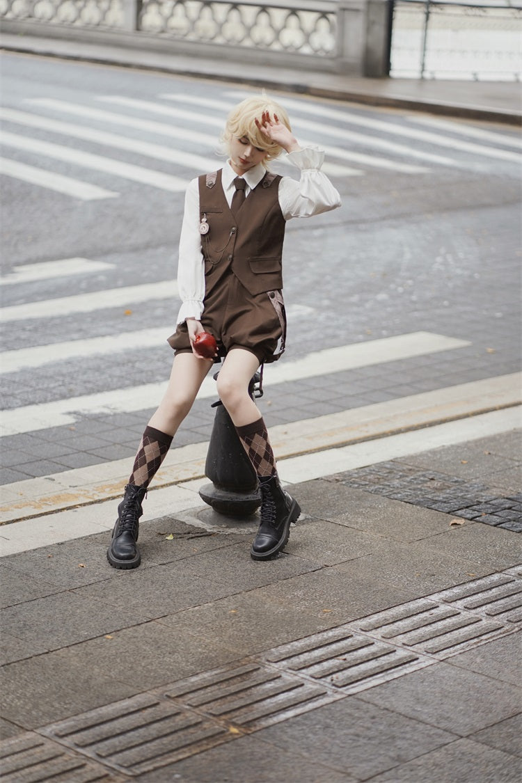 Letters from Unknown Star - Detective Rabbit Kiri - Spring Ouji Lolita Outfits Backpack Pants and Vest