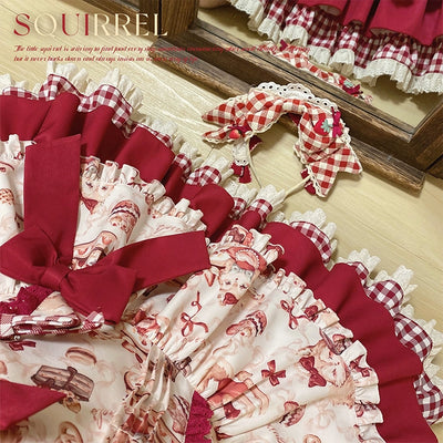 Mewroco~Squirrel~Kawaii Lolita JSK Dress Squirrel Print Summer Loose Lolita Dress   
