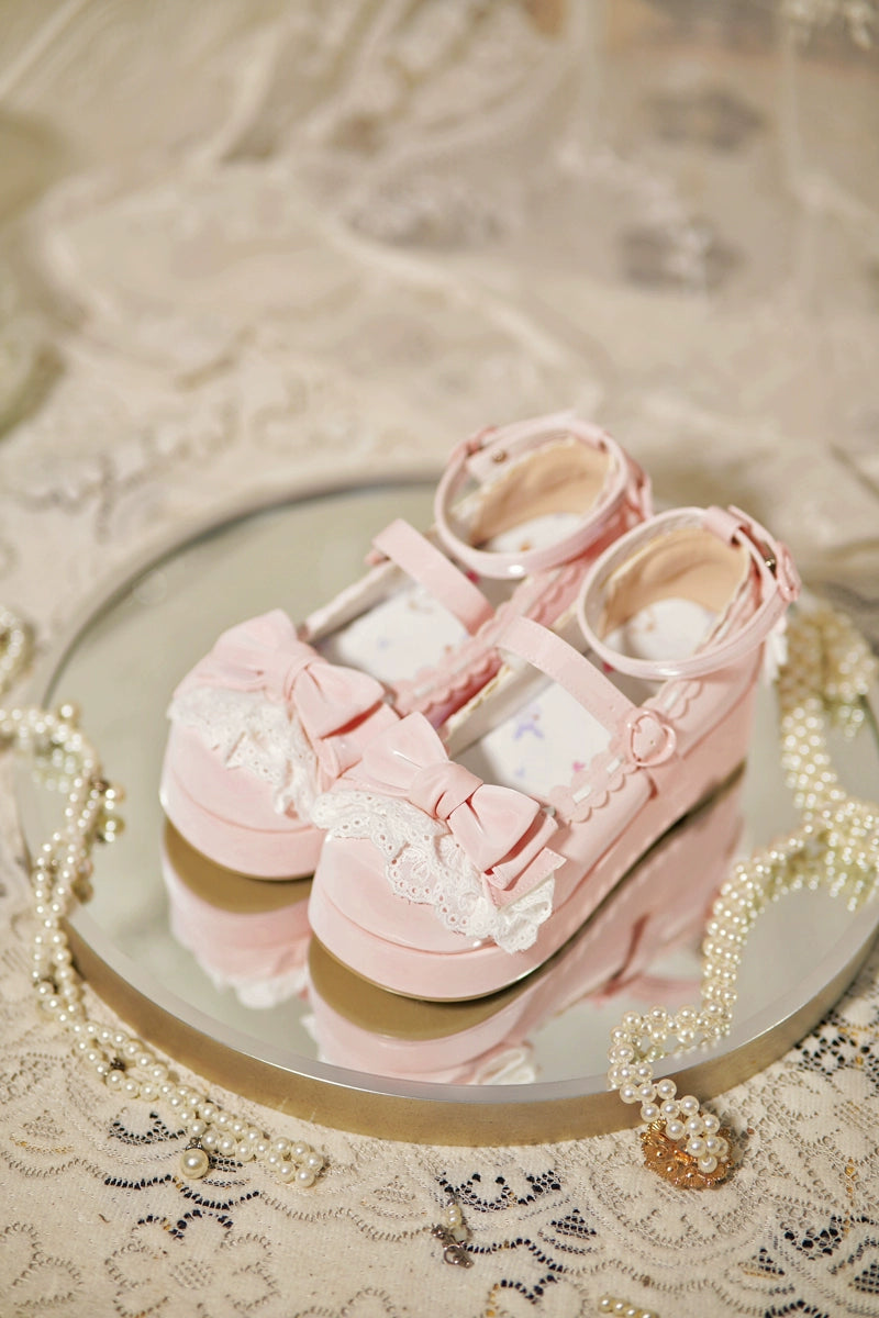 Jiujiu Lolita - Milky Puff - Sweet Lolita Heels Shoes, Round Toe With Petite Wedge 43858:787863