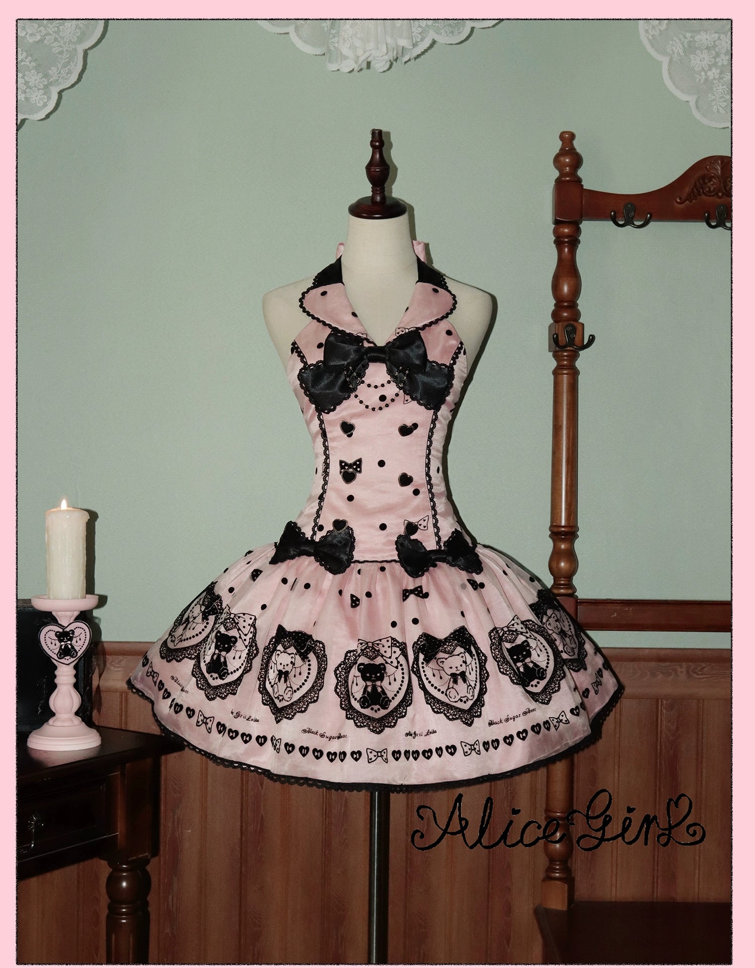 Alice Girl - Brown Sugar Bear - Printed Sweet Lolita Dress, Multiple Styles (L M S XL XS) 43697:783310