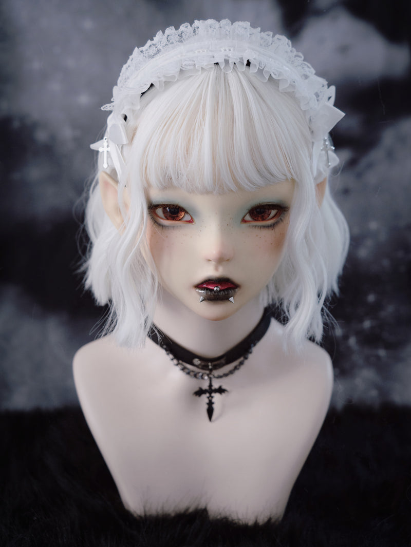 Strange Sugar - Gothic Lolita White Ruffle Hairband