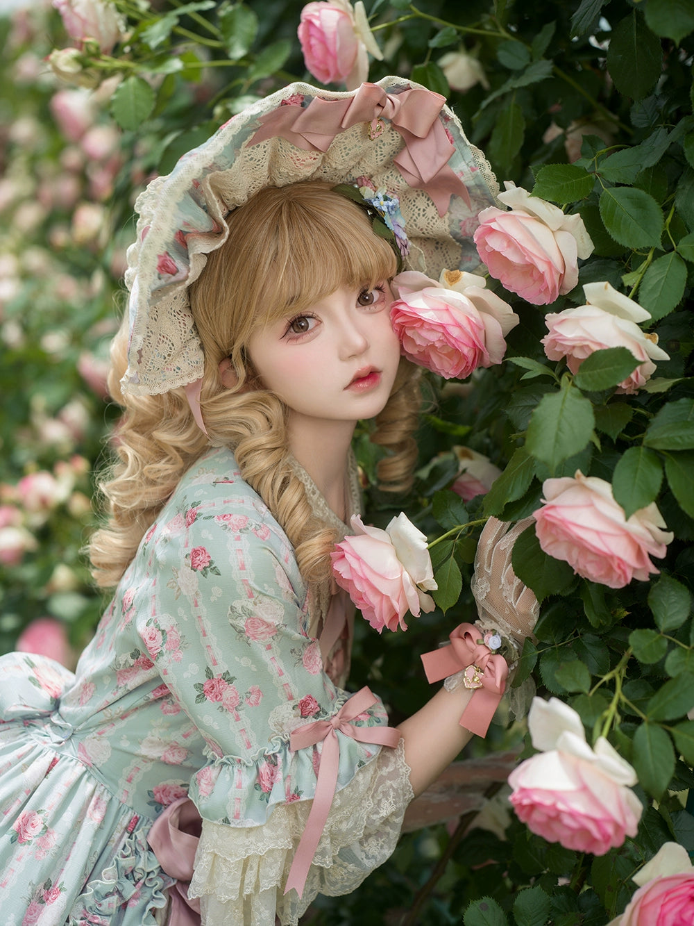 Miss Point - Lilyka Garden - Classic Lolita OP Dress Set Elegant Floral Wall Princess Sleeve