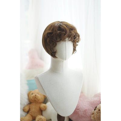 Imperial Tea~Daily Lolita Wigs Roman Roll Wig Linen blonde wavy bob with bangs  