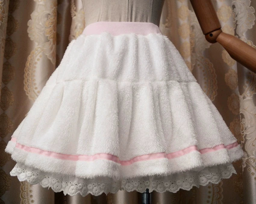 ZhiJinYuan - Calico Cat - Kawaii Lolita Plush Coat Lovely Warm Winter Coat S Plush skirt only
