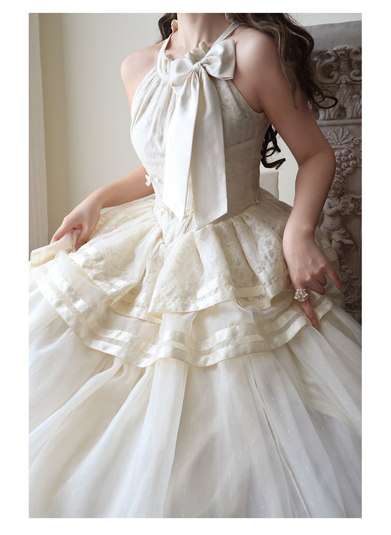 Urtto - Moonlight Dance - Elegant Lolita Halter-neck JSK Dress in Ballet Style 42588:746507