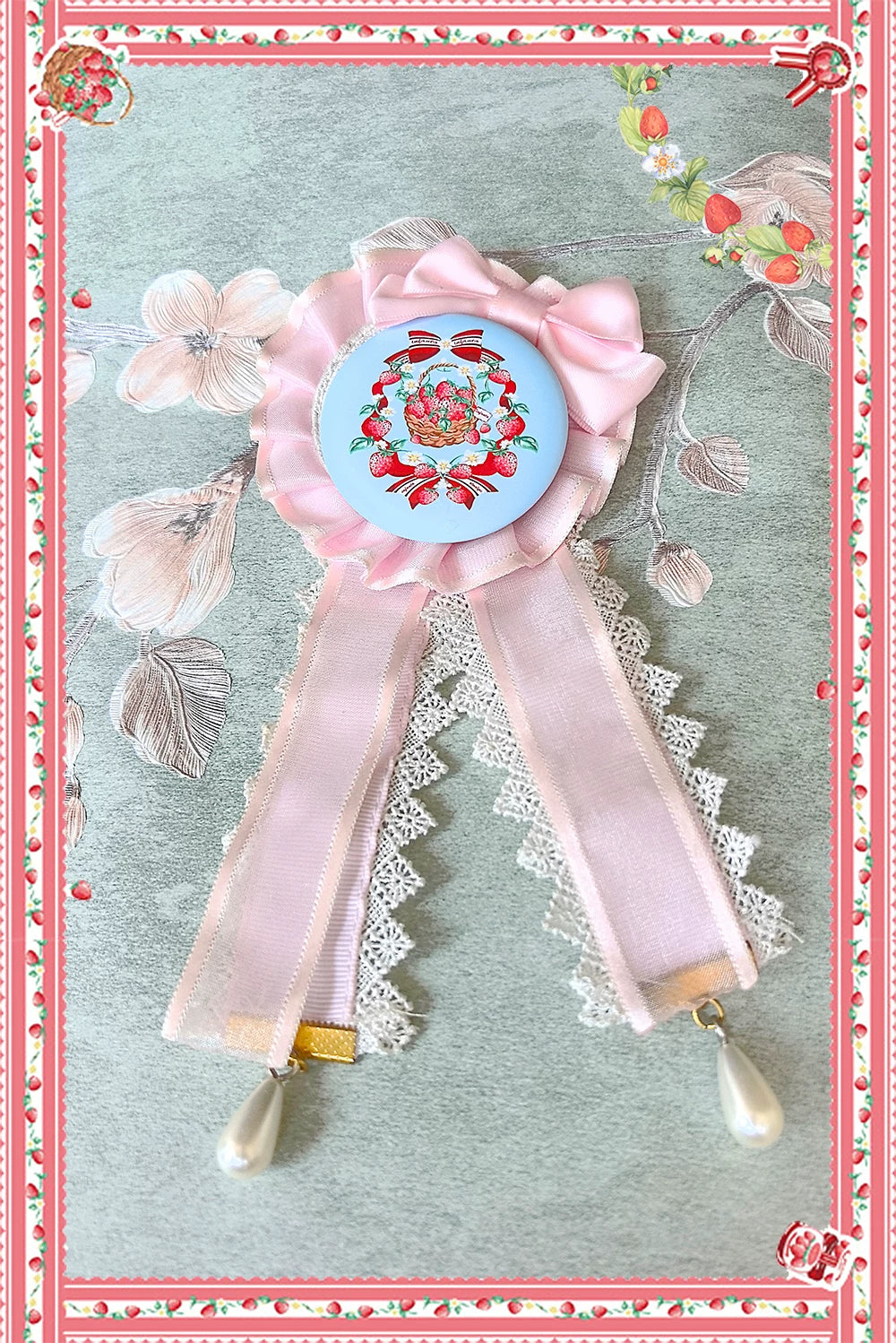 Strawberry Chef - Printed Old School Lolita Dress, Detachable Bows 44505:810384