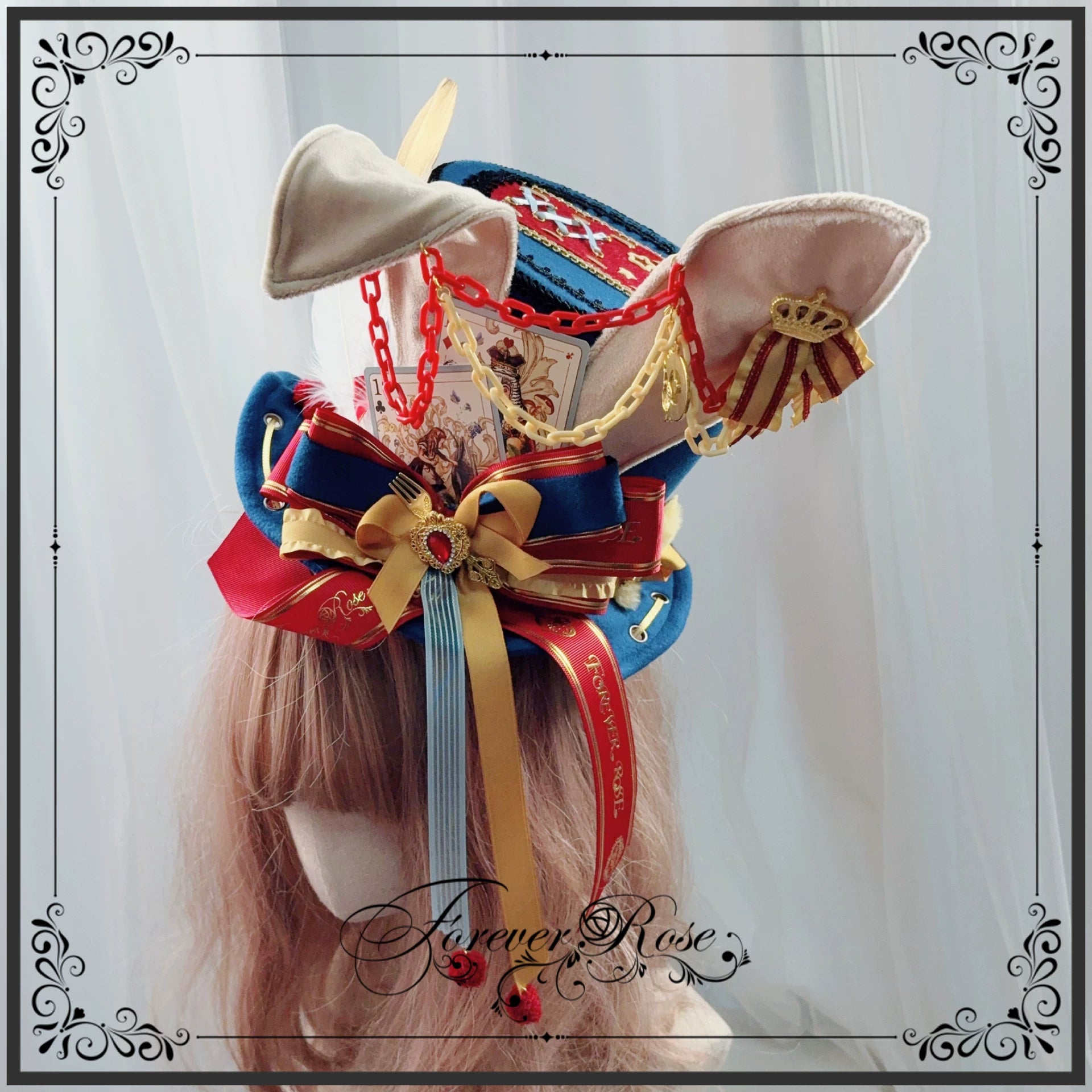 Circus-inspired Lolita Top Hat, Bunny Ear