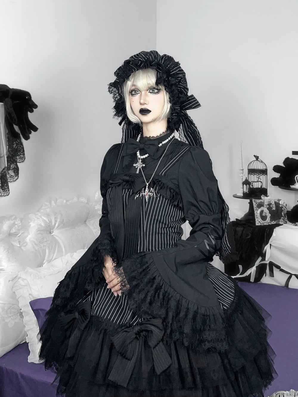 Frozen in time - Bunny Fantasy - Gothic Lolita JSK Dress Princess Sleeve Shirt 41862:716502