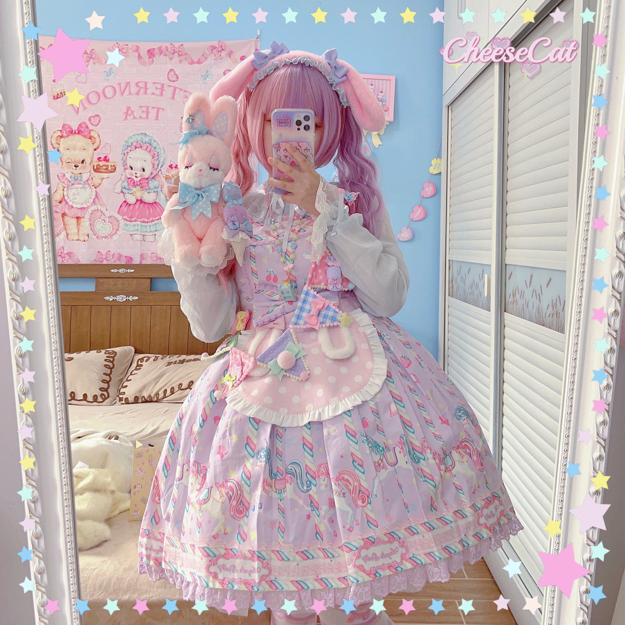 Cheese Cat - Fluffy Lop-Eared Bunny Sweet Lolita Hairband 16870:232564