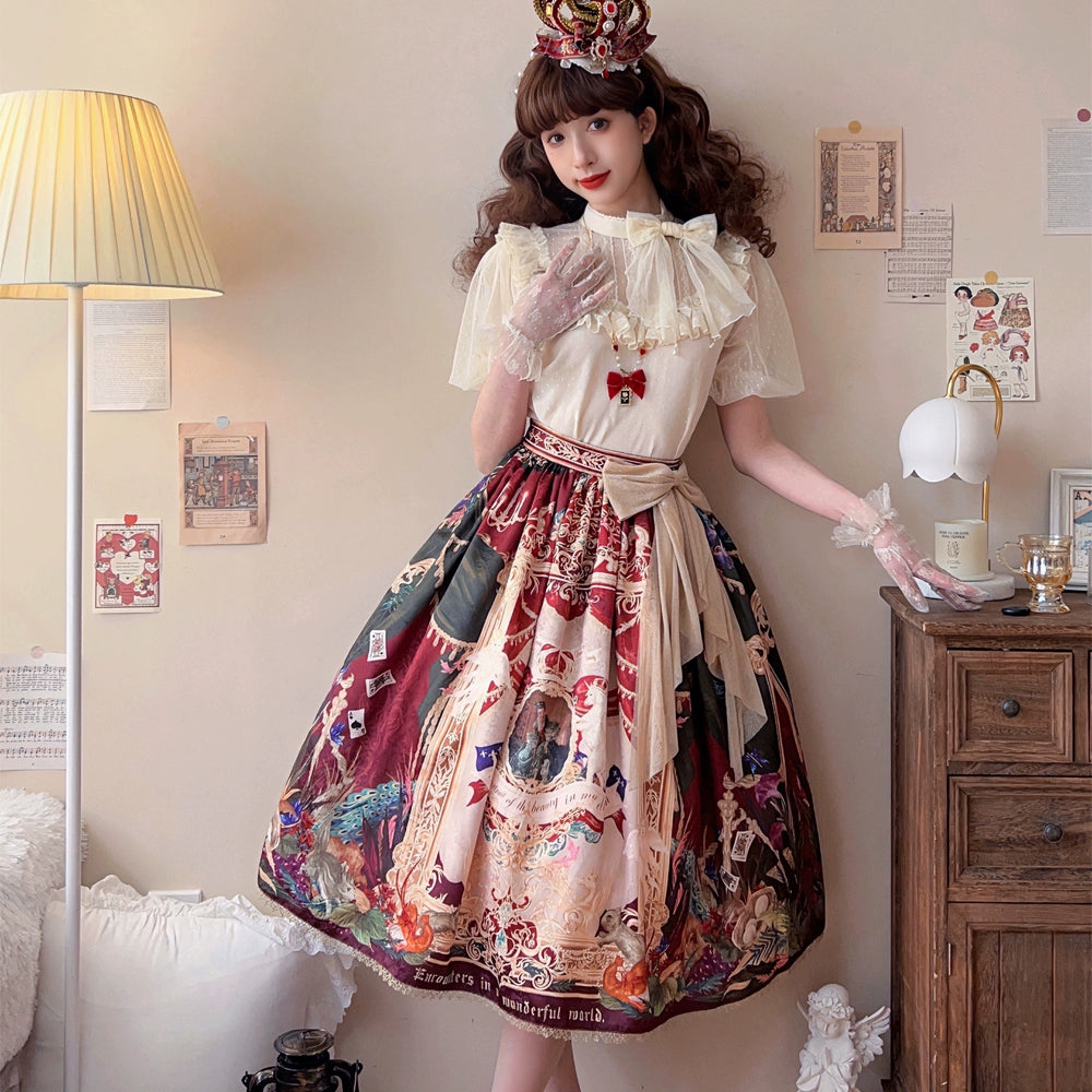 Miss Point~Kaleidoscope~Classical Lolita Shirt Dot Gauze Detachable Puff Sleeve Blouse Customized 35392:488922
