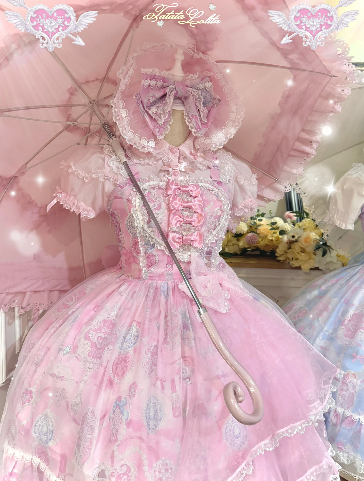 Cotton Lining Old School Lolita JSK Dress, Cosmetic Print 45924:868571