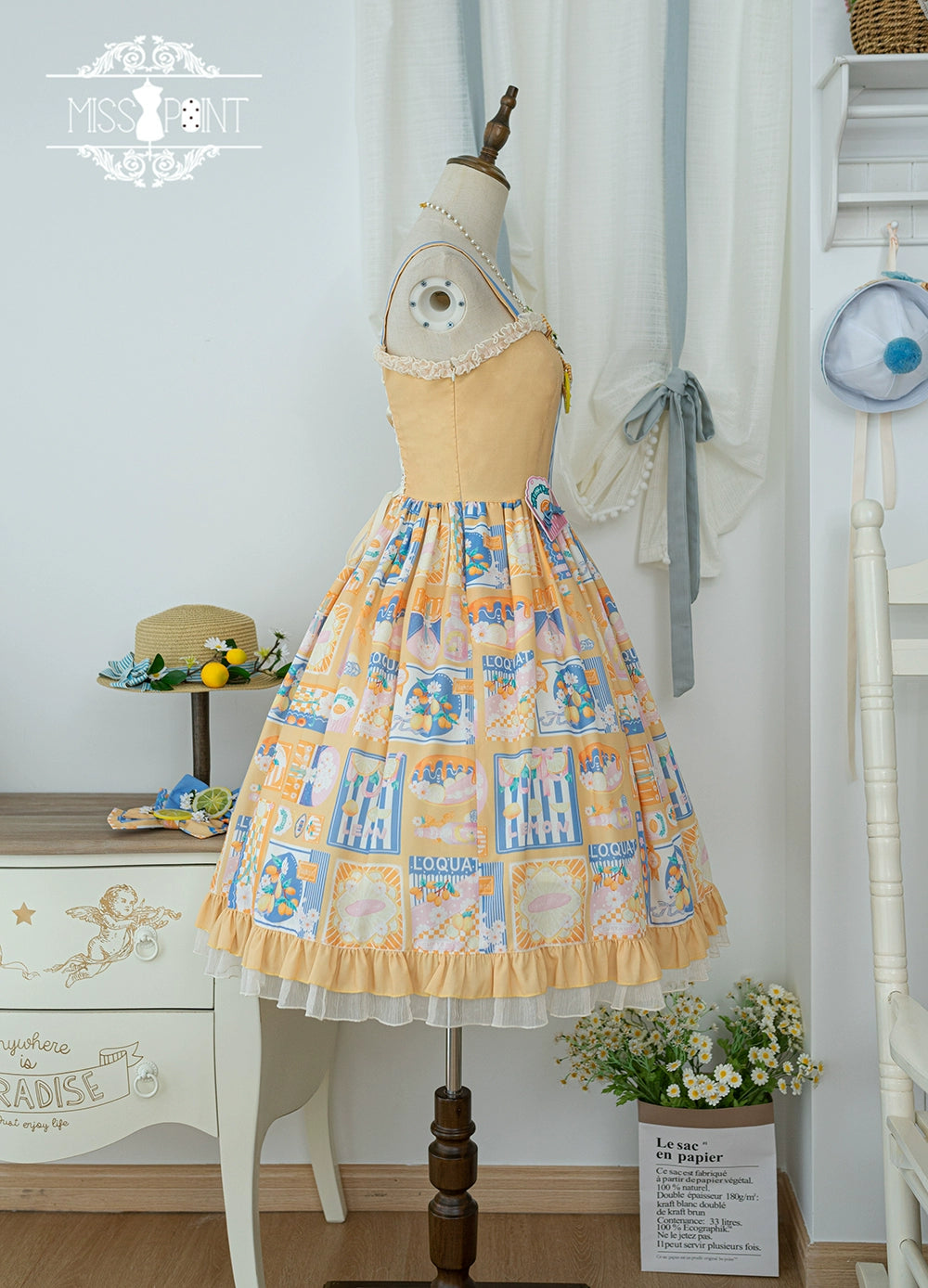 Miss Point~Daisy Lemon~Daily Lolita Lemon Print JSK Customized 21502:310676