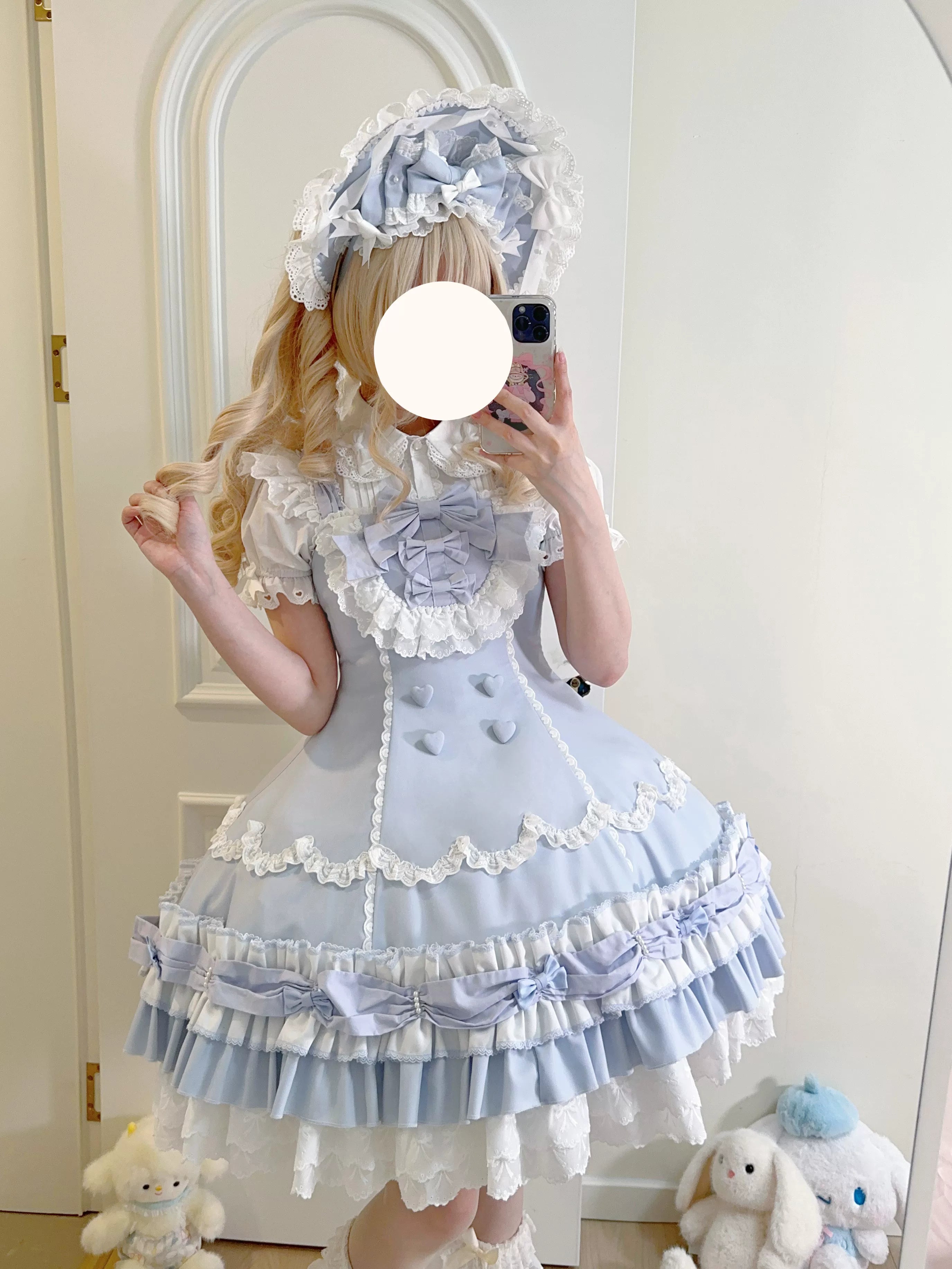 Cream Fondant - Old School Lolita JSK & OP Dress, Pearl Accent