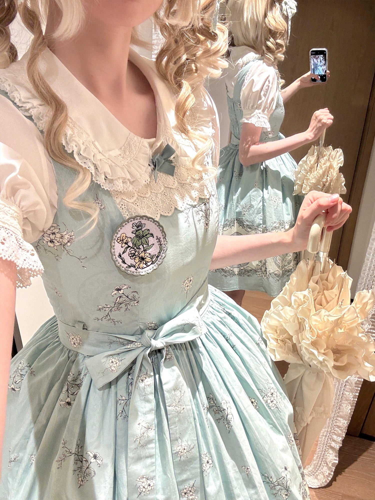 DreamWhale - Small Porcelain Plate - Classic Lolita JSK Printed Dress 43990:790680