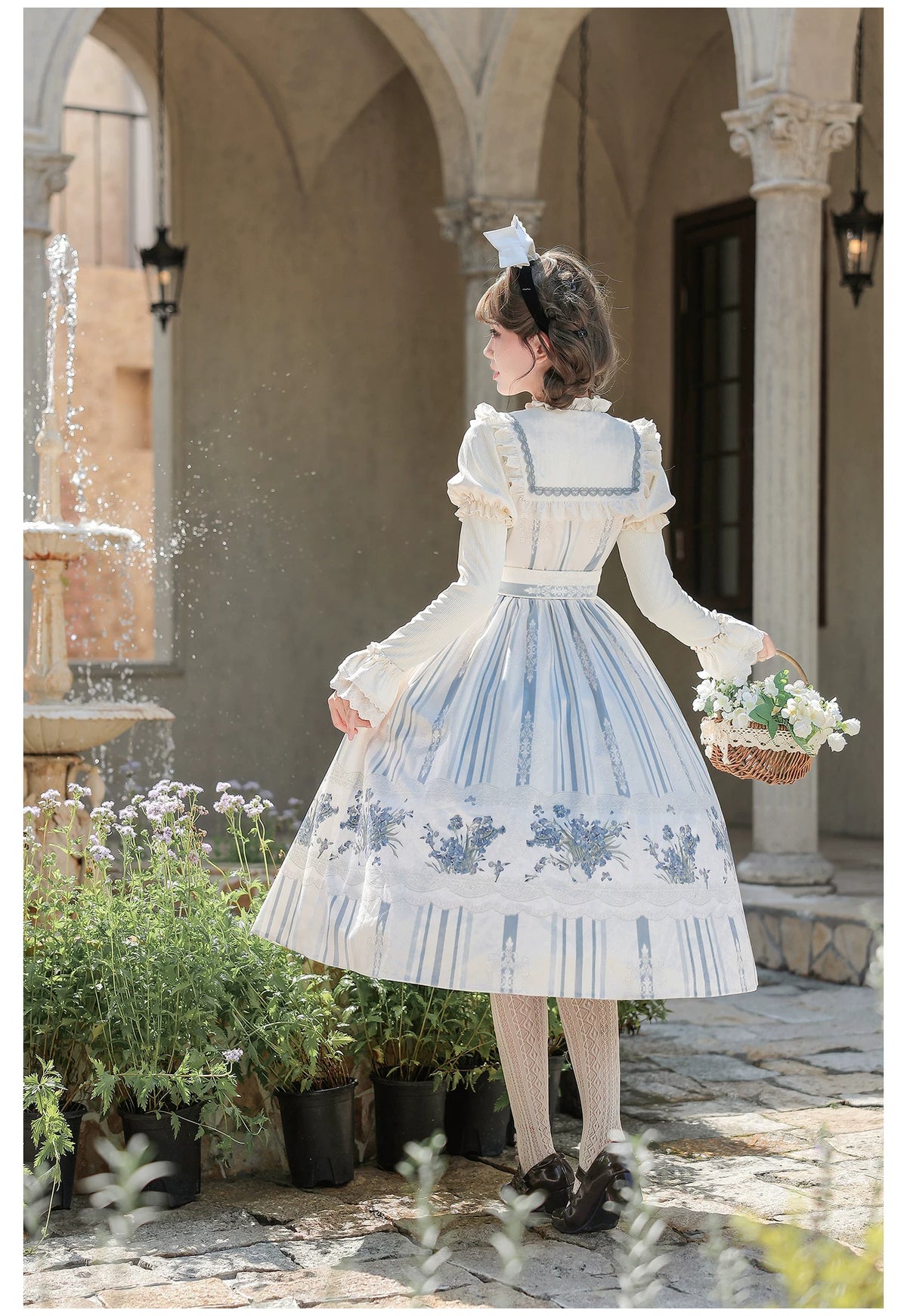 Iris - Classic Lolita JSK Dress Set, Iris Print and Embroidery 45997:871536
