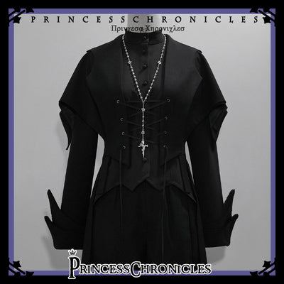 Princess Chronicles~Yan Ye~Gothic Lolita Cross Shaped Rose Necklace   