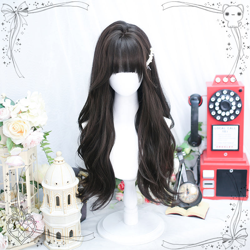 Dalao Home - Gentle Daily Lolita Long Curly Wig 2357 black tea