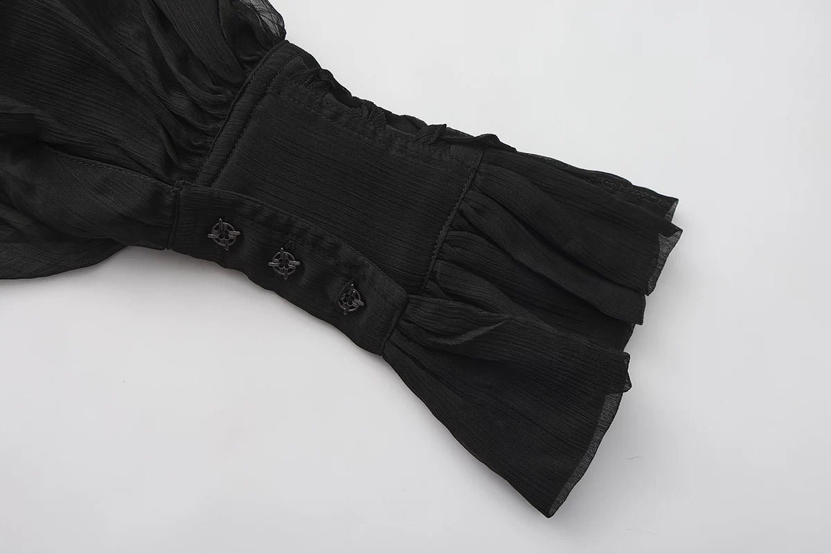Eternal Treasure Voyage - Ouji Lolita Chiffon Blouse with Ruffles