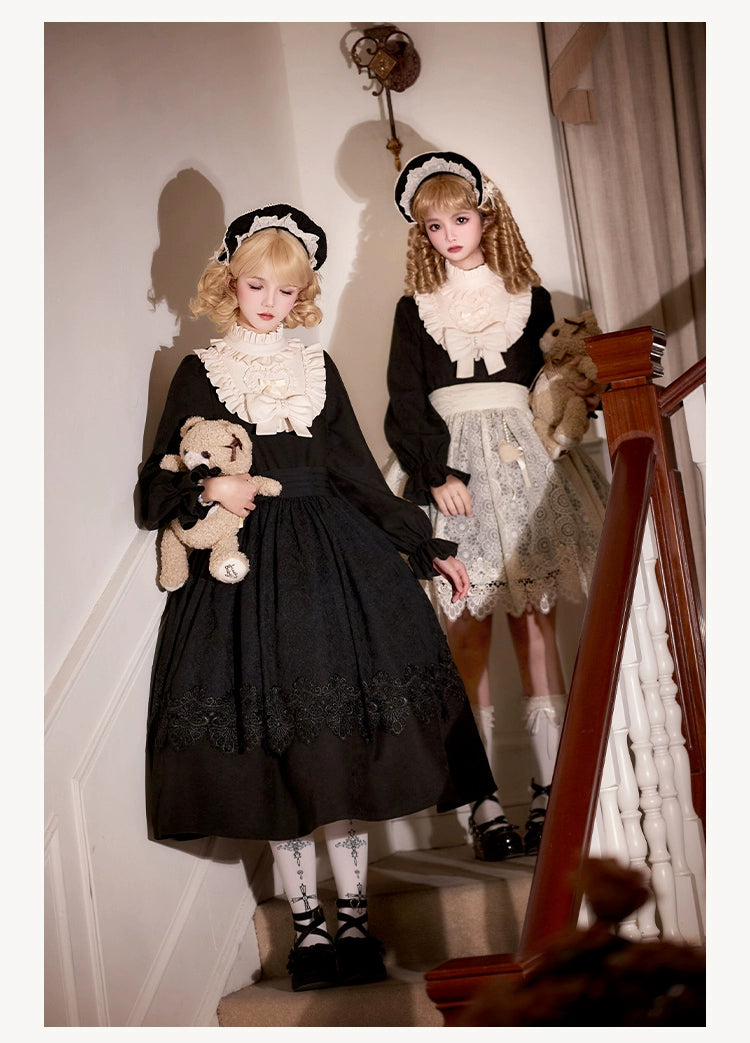 With PUJI - Twilight Choir - Twin Lolita OP Suit Loose Version Dress with Apron