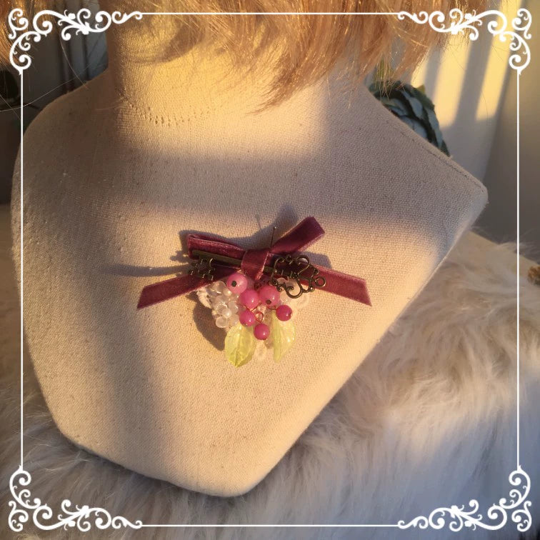 (Buyforme)Chestnut Lolita~Louvre Vineyard Accessory Hairband Retro Lolita KC grape small brooch 28850:323024