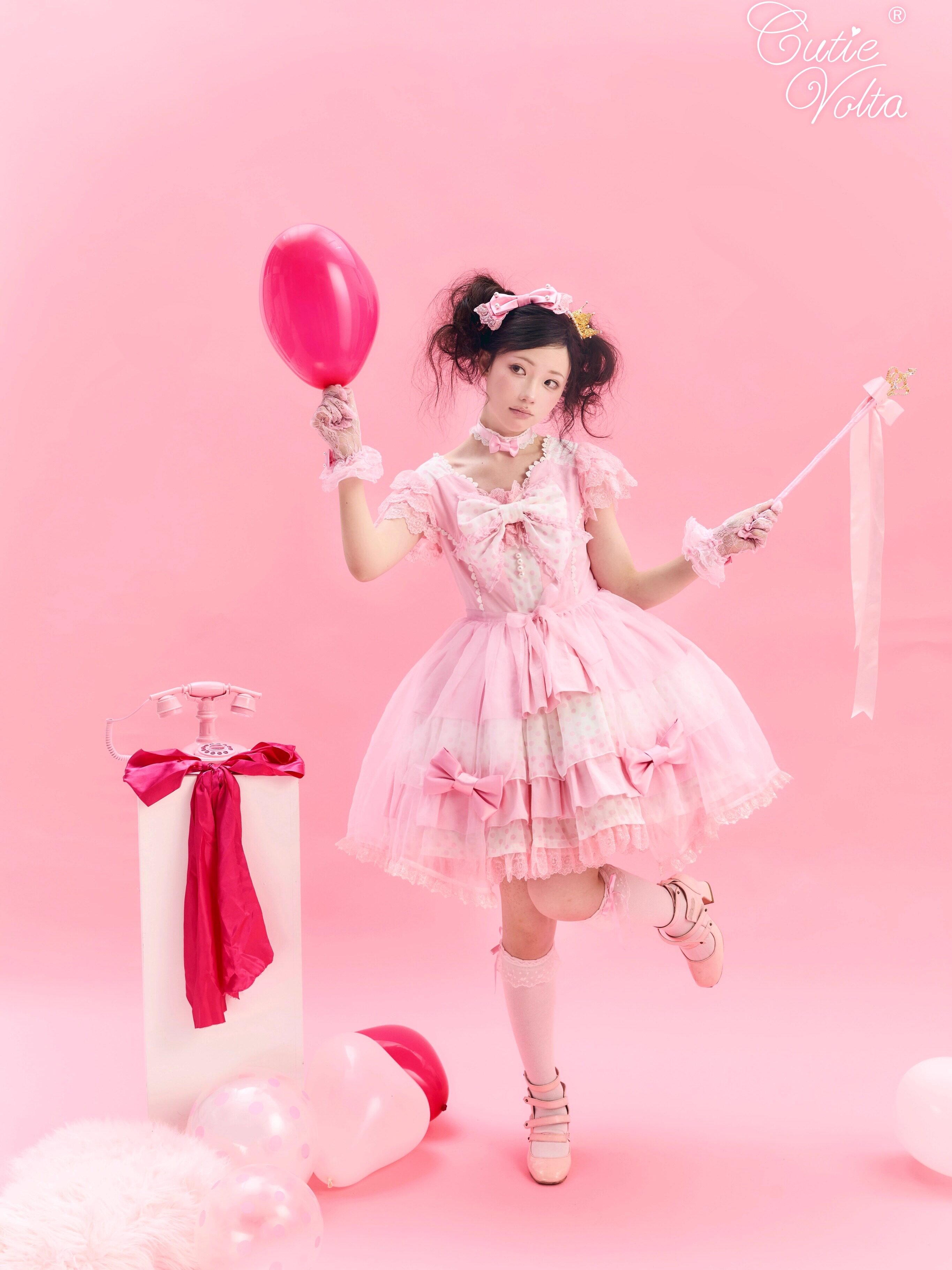 Candy Cottage - Old School Lolita Polka Dot Dress & Top Skirt Set 45522:851823