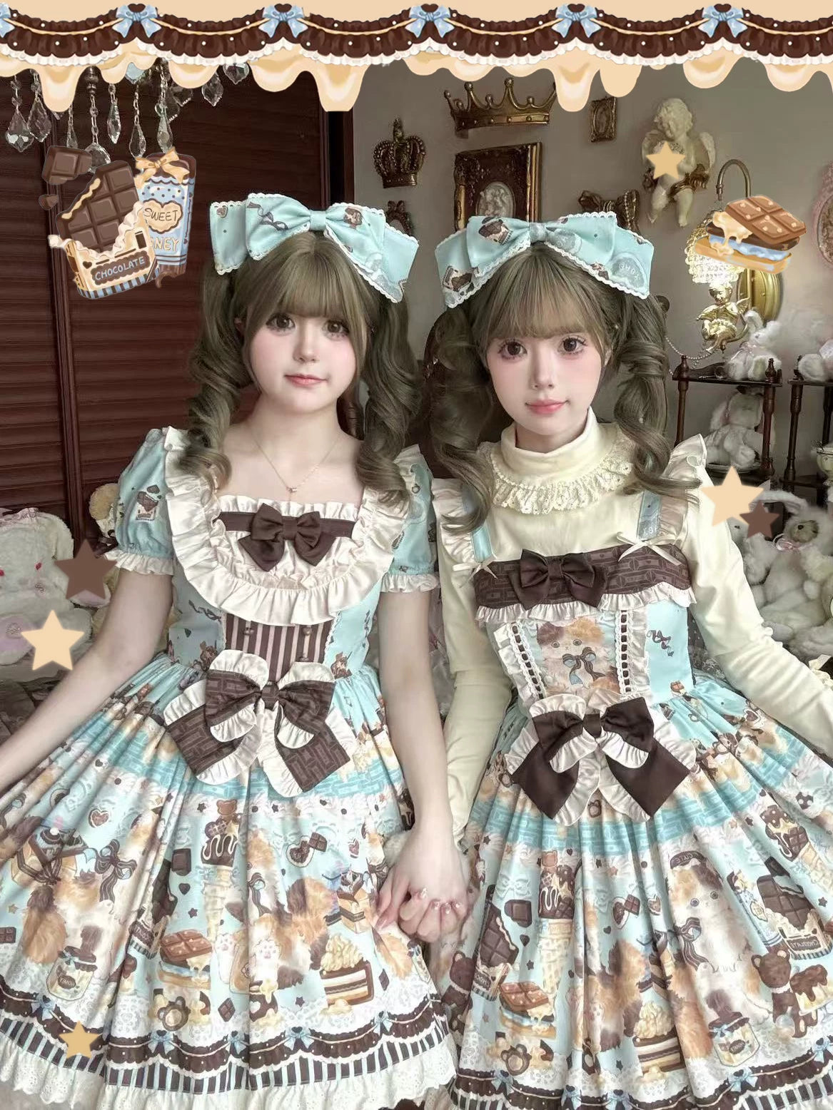Honey Chocolate - Printed Kawaii Lolita JSK Dress