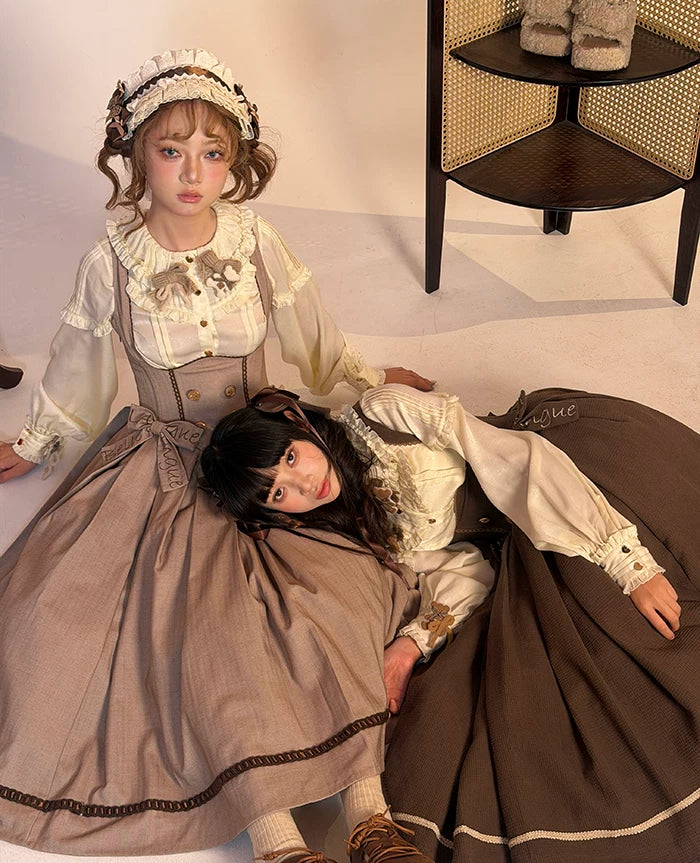 Sweetheart Canelé - Bust-supporting Classic Lolita JSK Dress, Low-waist