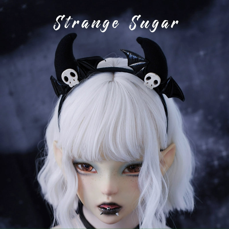 Strange Sugar - Gothic Hair Accessories Set Skulls Sharks Lolita Clips Headbands No.14 Devil Horn Thin KC