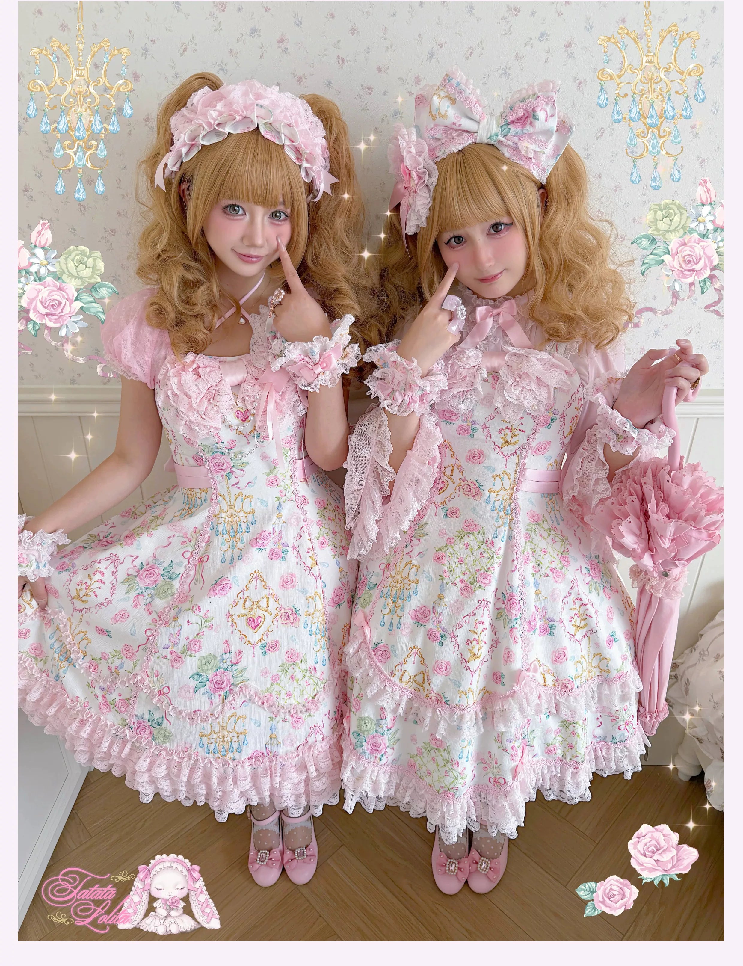 Spring 2025 - Old School Lolita Floral Print JSK Dress, Doll-Like OP 45247:842762
