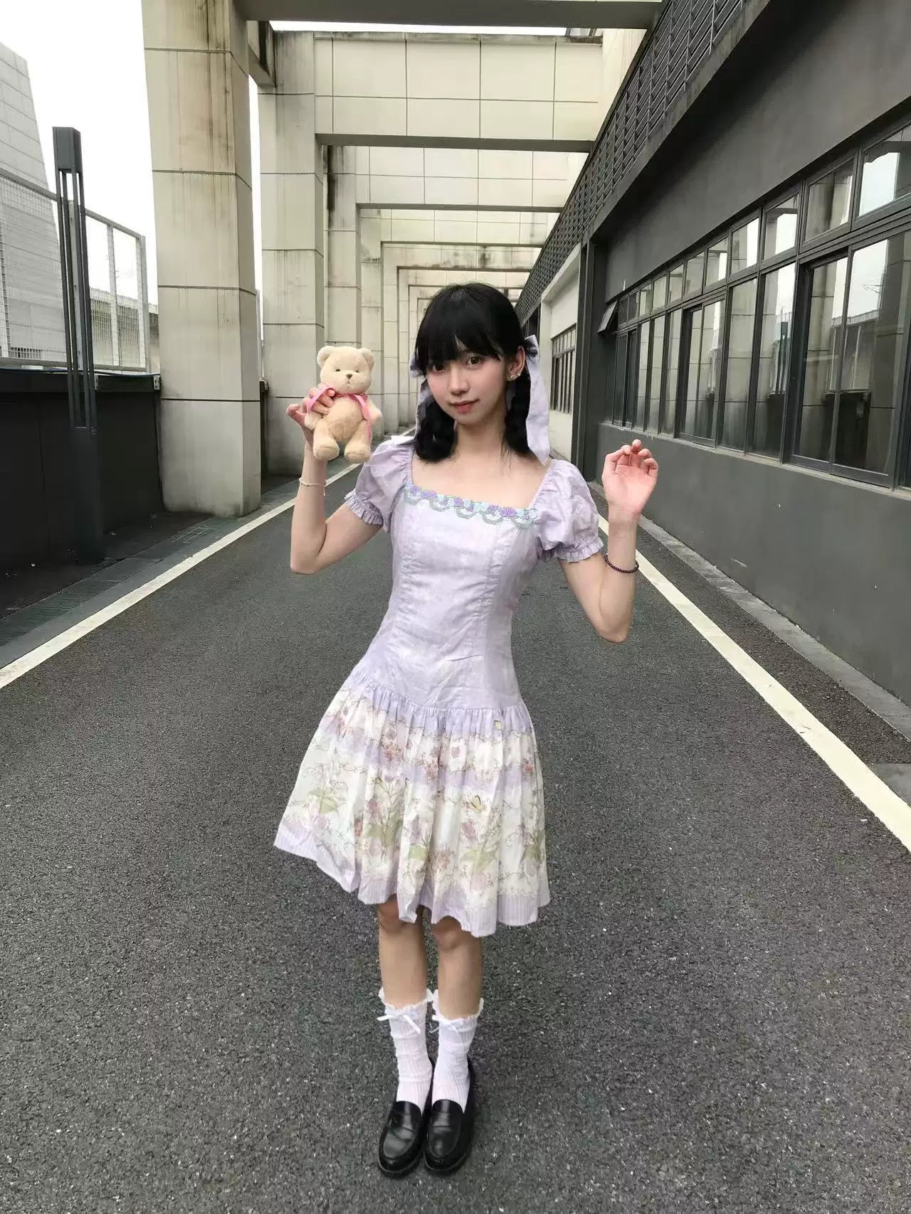 Jenny Flower - Cotton Old School Lolita Floral Printed OP Dress 45608:855923
