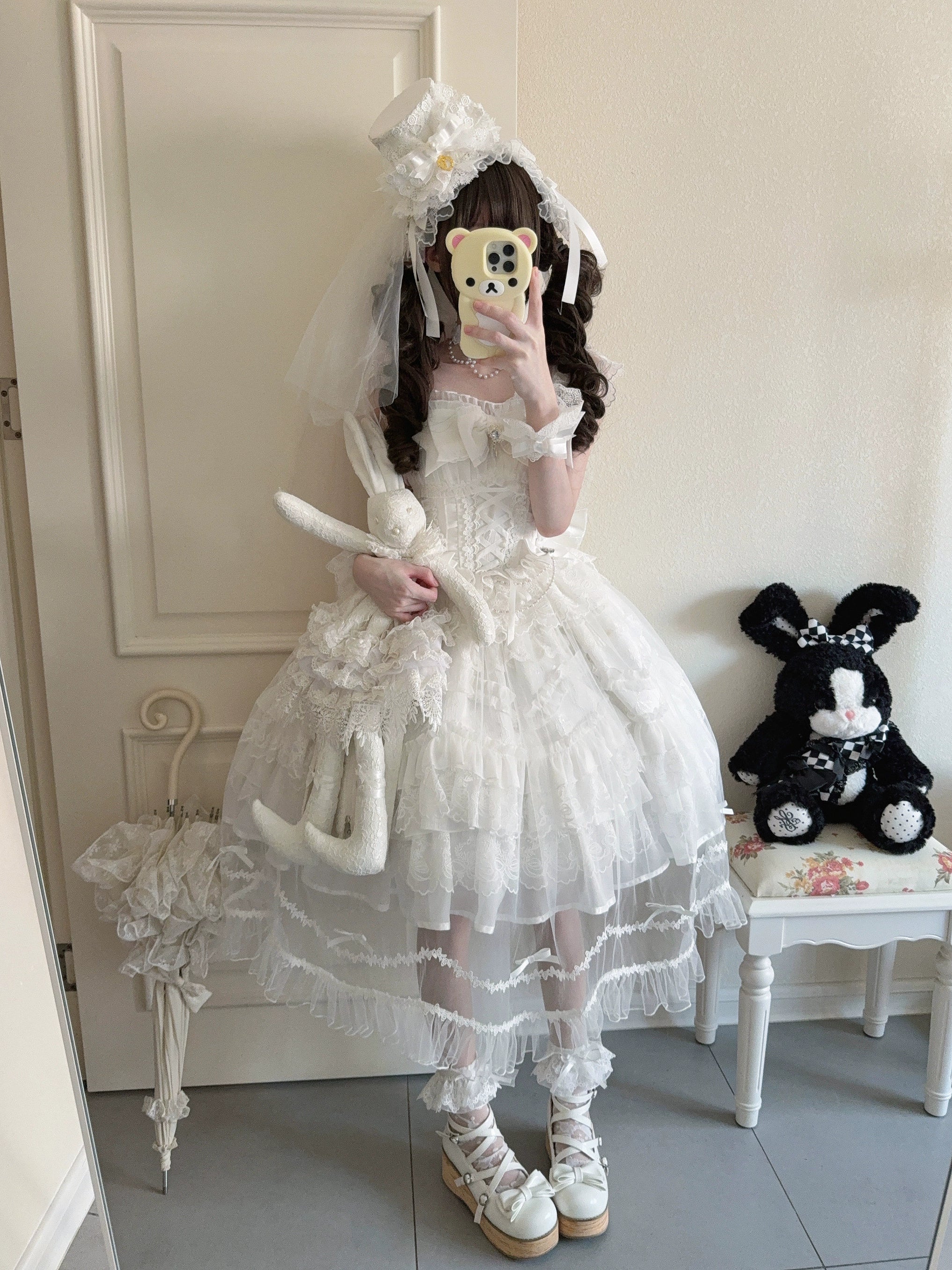 Sugar Girl - Eternal Vow - Weeding Lolita JSK, Detachable Overlay (L M S) 44248:800973