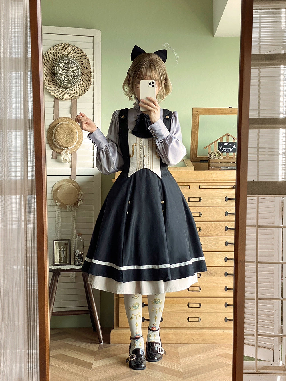 Miss Point~Golden Movement~Elegant Lolita Fishbone Skirt Customized 32242:381276