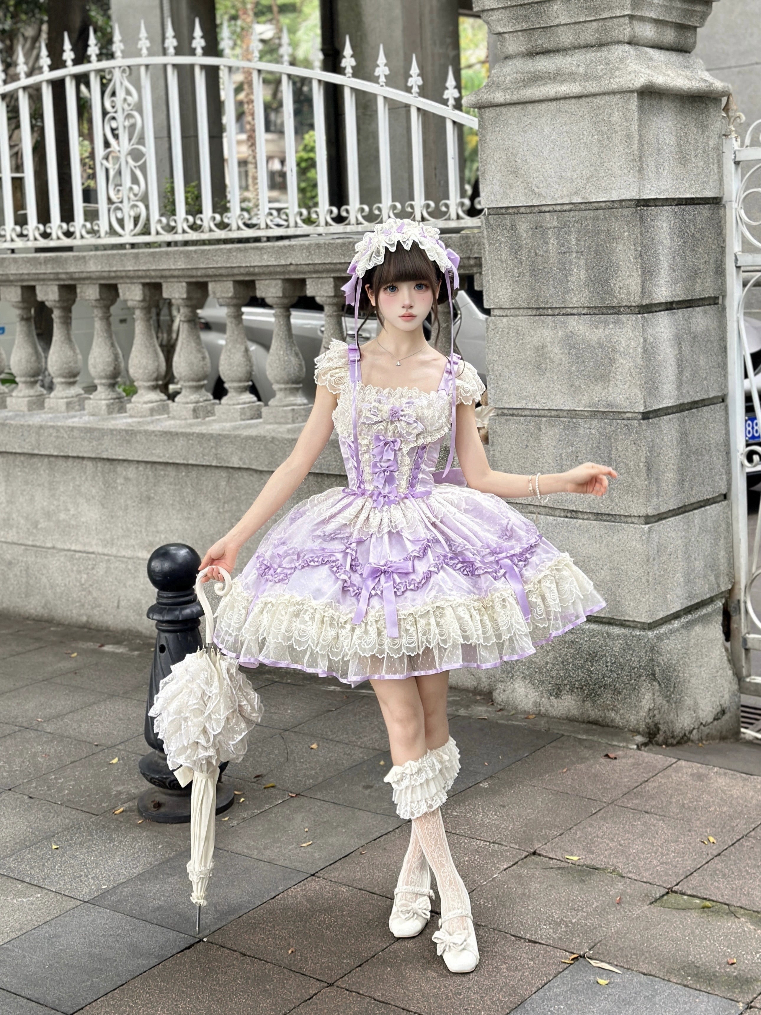 Sugar Girl - Dream Whisper Butterfly - Ballet Style Sweet Lolita JSK, Adjustable Strap 43515:784227