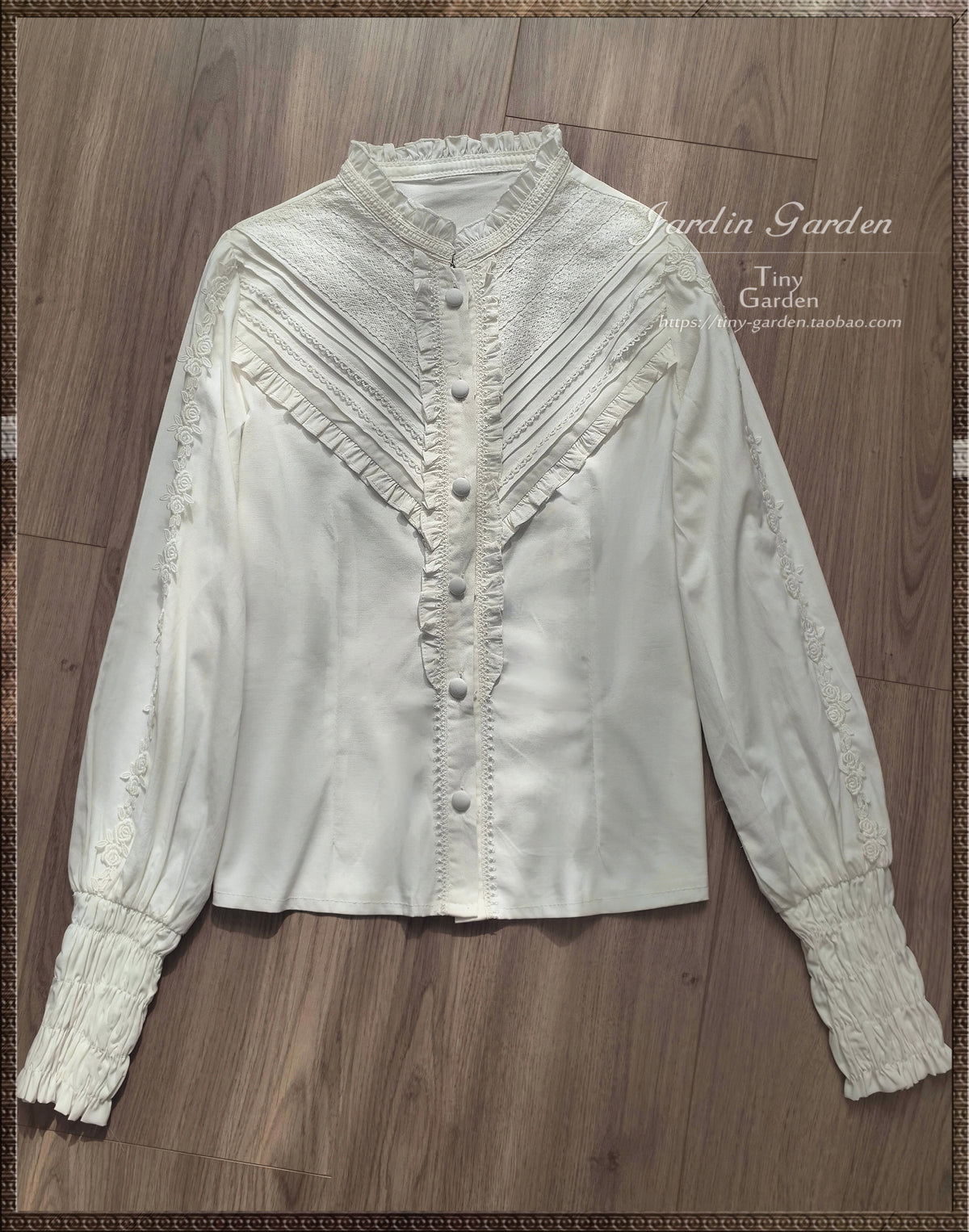 Tiny Garden - Black Forest Garden - Classic Lolita Blouse Mutton Leg Sleeves Stand Collar Shirt