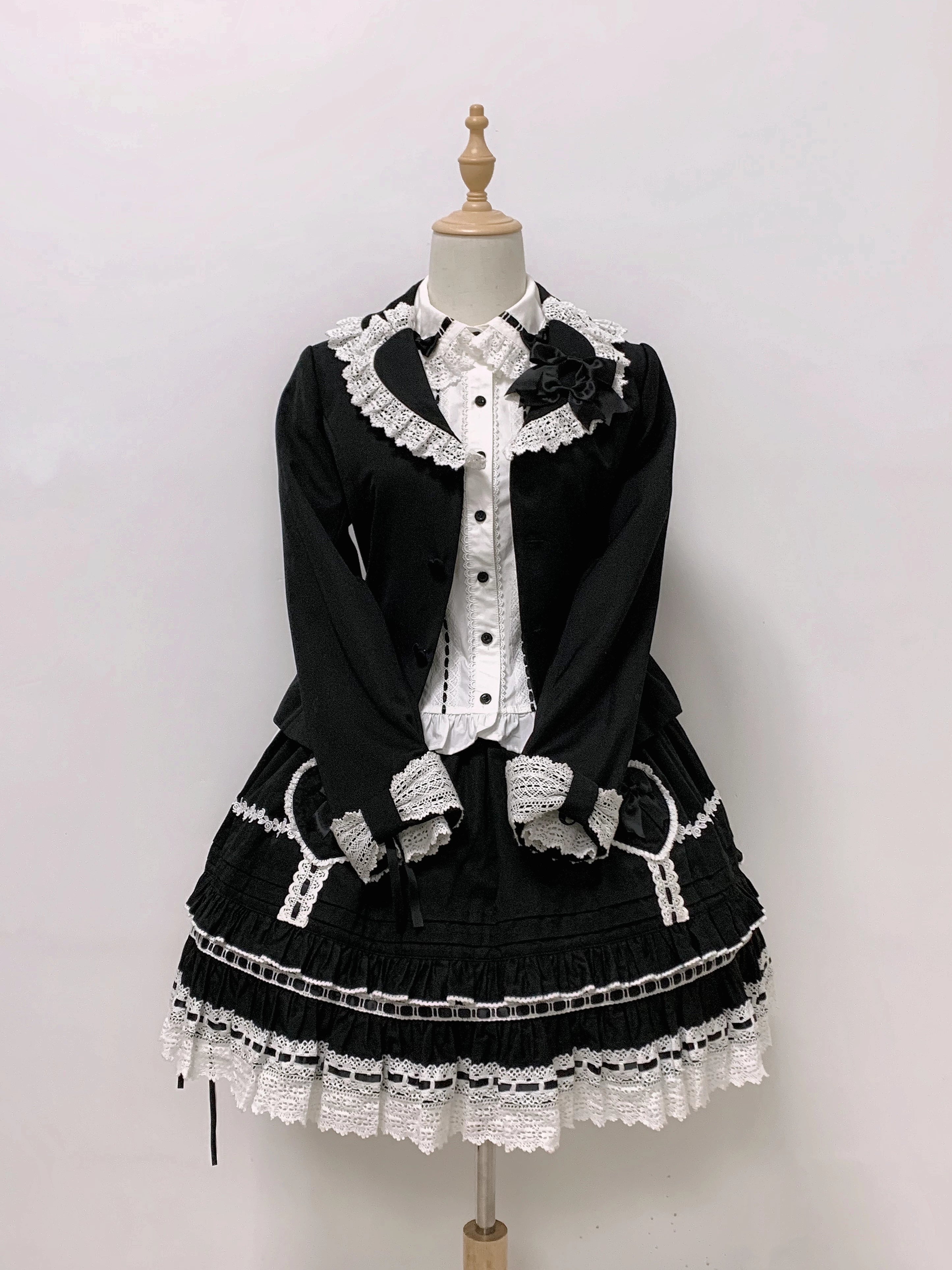 Bunny's Wish - Old School Lolita Coat, Flounce Hem Skirt