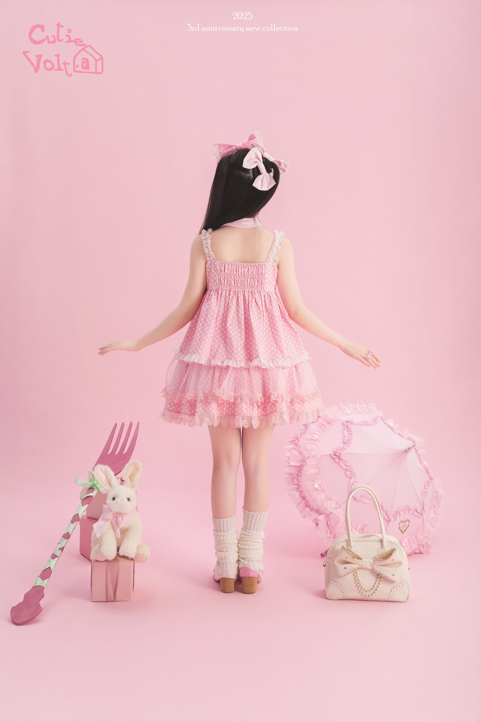 Candy Cottage - Old School Lolita Polka Dot Dress & Top Skirt Set 45522:851862