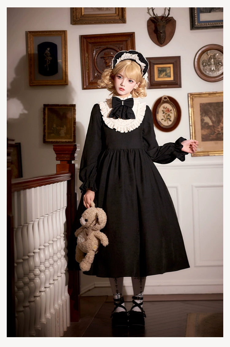 With PUJI - Twilight Choir - Twin Lolita OP Suit Loose Version Dress with Apron