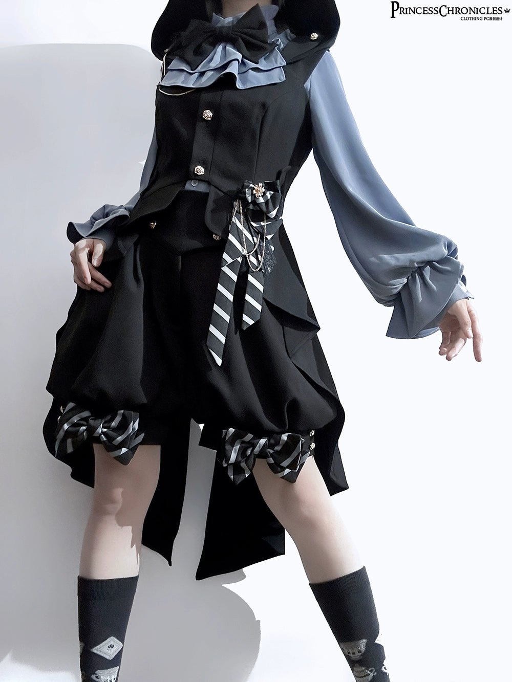 Princess Chronicles - Narrative Rule - Ouji Lolita Prince Shorts Set Long Vest