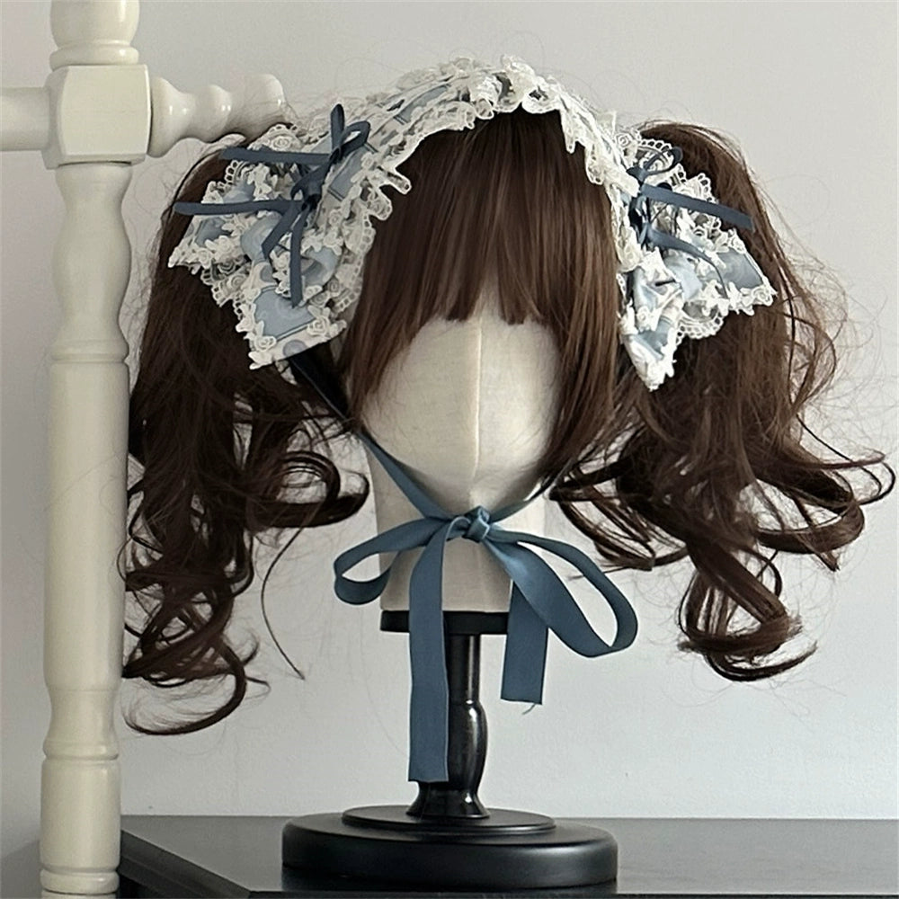 Babyblue - Animal Dinner Handle - Sweet Doll Lolita Headband BNT Bow Trailing Clips One Size Headband Only