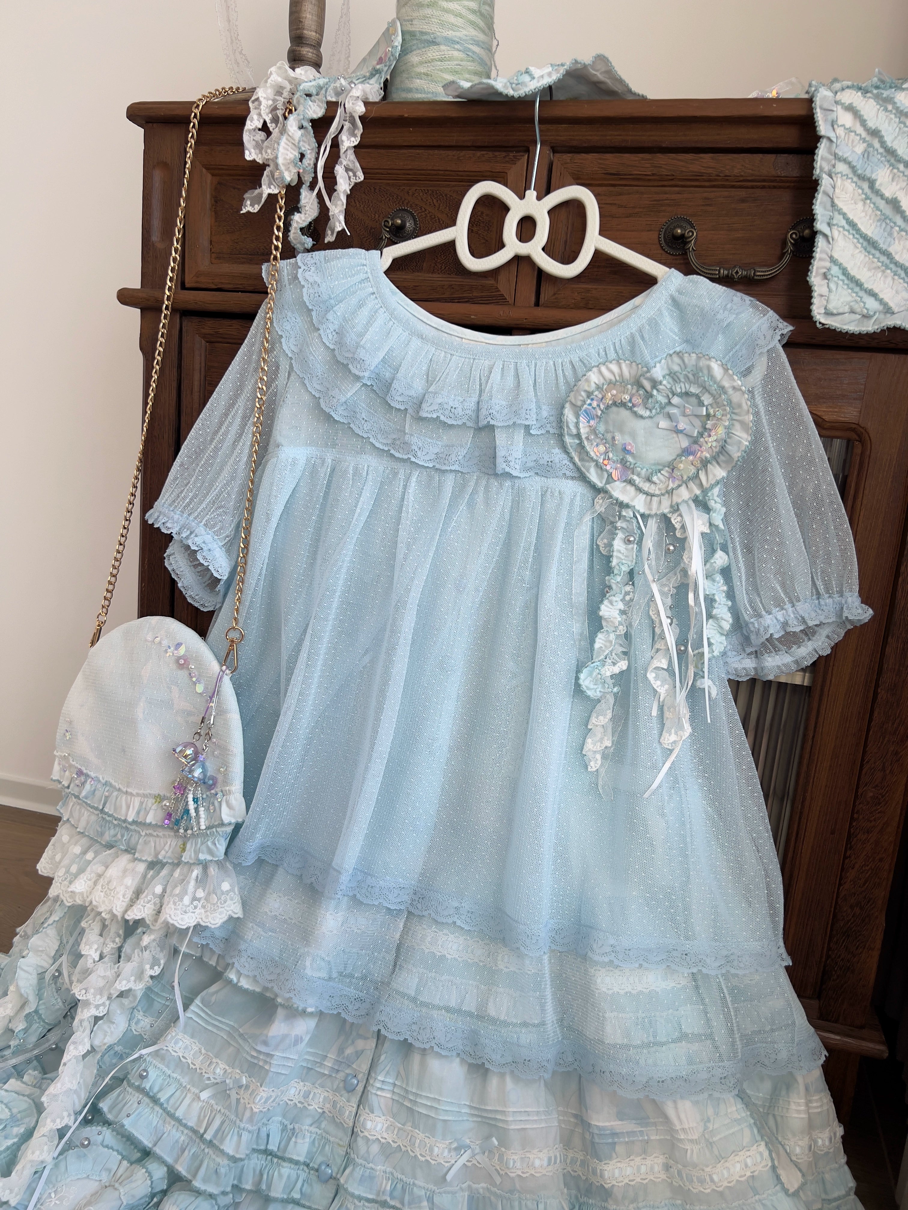 MIST - Endless Summer - Plus Size Sweet Lolita Blouse, Dotted Tulle