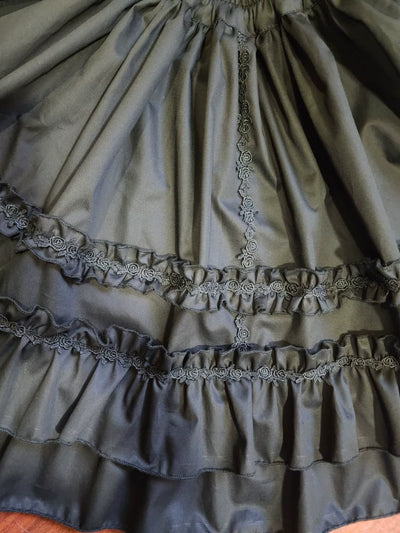 (BFM)WangYan&Summer~Cotton Lolita Embroidered Skirt Rose Hem Skirt   