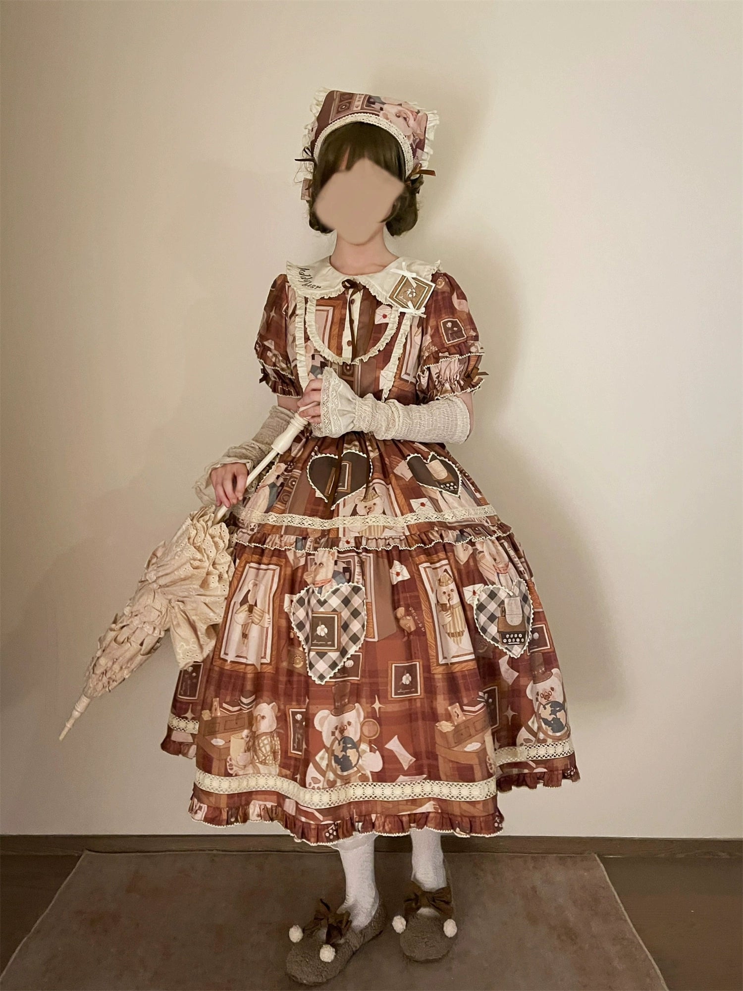 Babyblue~Gretel Bear~Vintage Lolita Dress Teddy Bear Prints Dress 33574:430582