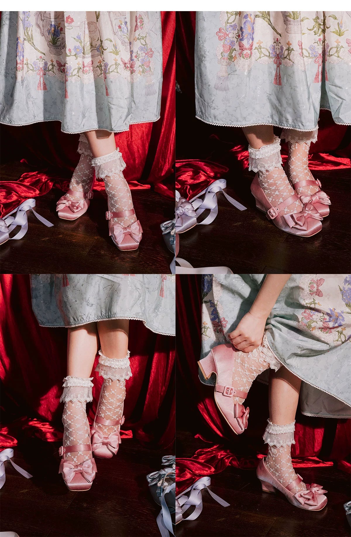 MODO - Sisi - Elegant Lolita Satin Shoes, Square Toe 43664:782523