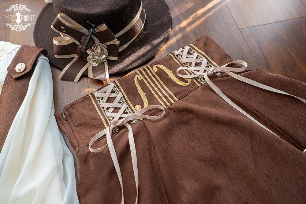 Miss Point~Golden Movement~Elegant Lolita Fishbone Skirt Customized 32242:381434