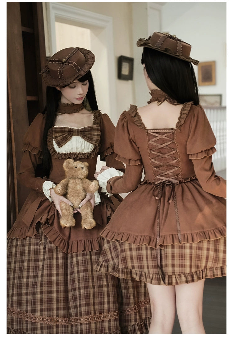 With PUJI - Oak Hymn - Classic Lolita Plaid OP Suit, Side Zipper 43924:791275