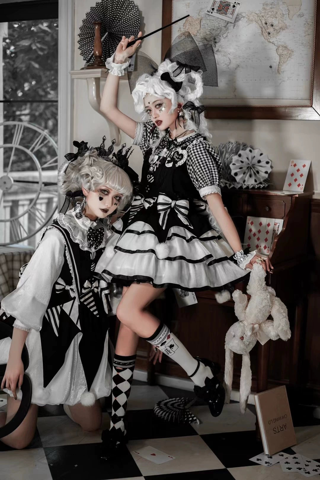 Yukines Box~Daily Lolita Cotton Asymmetric Print Socks 22174:324162
